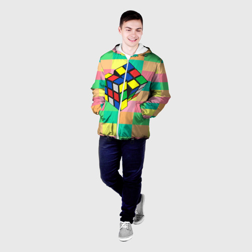 Мужская куртка 3D Кубик Рубика, цвет 3D печать - фото 3