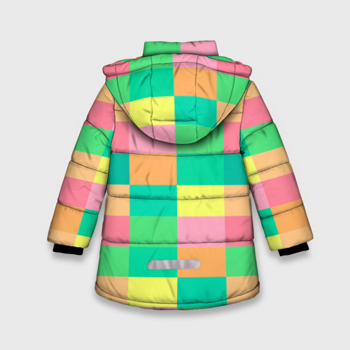 Зимняя куртка для девочек 3D Кубик Рубика, цвет красный - фото 2