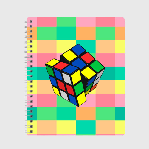 Тетрадь с принтом Кубик Рубика, вид спереди №1
