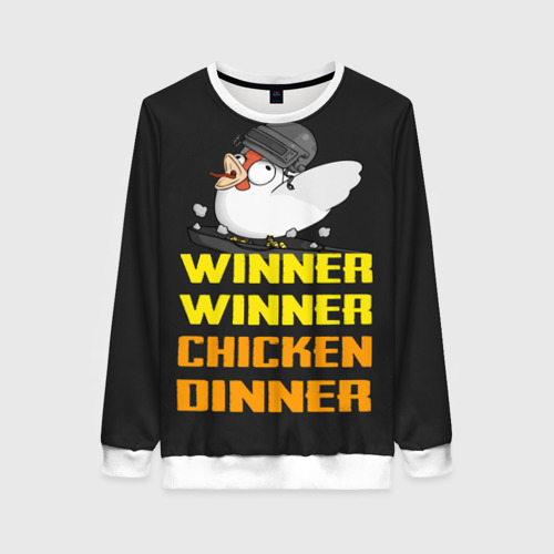 Женский свитшот 3D с принтом Winner Chicken Dinner, вид спереди #2