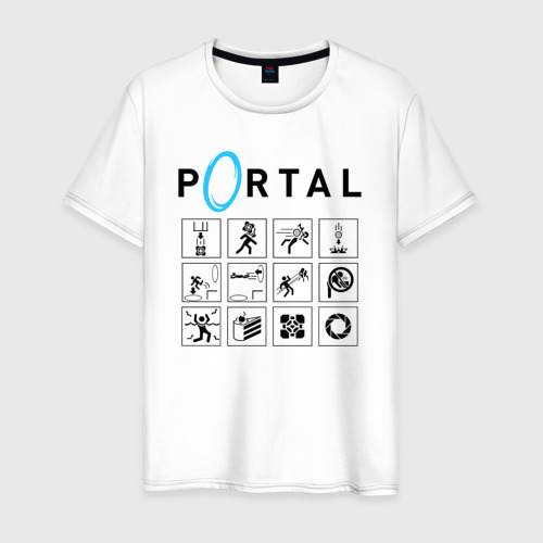 Мужская футболка хлопок Portal, цвет белый