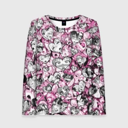Женский лонгслив 3D Ahegao валентинки