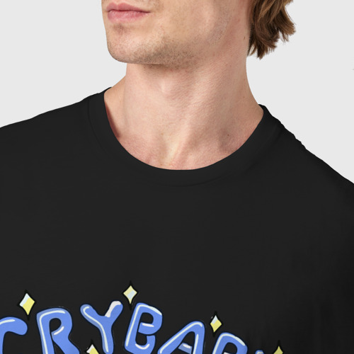 Мужская футболка хлопок CRYBABY, цвет черный - фото 6
