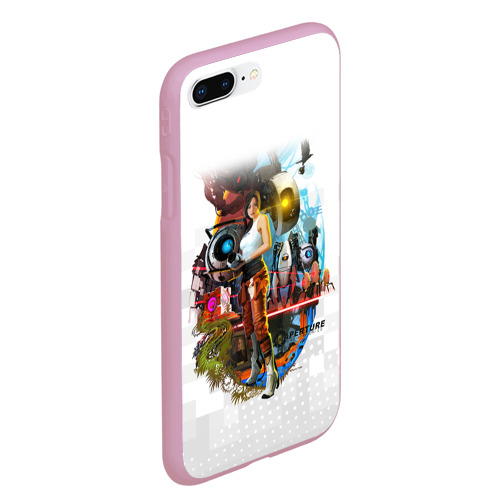 Чехол для iPhone 7Plus/8 Plus матовый Portal 2 Челл, цвет розовый - фото 3