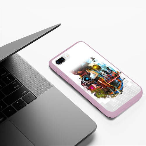 Чехол для iPhone 7Plus/8 Plus матовый Portal 2 Челл, цвет розовый - фото 5