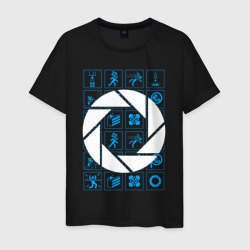 Portal blue pattern – Мужская футболка хлопок с принтом купить со скидкой в -20%