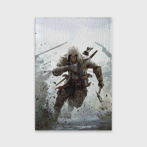 Обложка для паспорта матовая кожа Assassin`s Creed, цвет фиолетовый