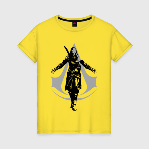 Женская футболка хлопок с принтом ASSASSIN`S CREED | АССАСИН С КРИД (Z), вид спереди #2