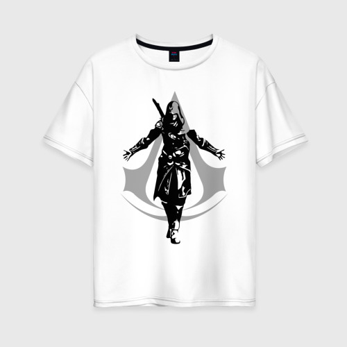 Женская футболка хлопок Oversize Assassin`S Creed ассасин С Крид, цвет белый
