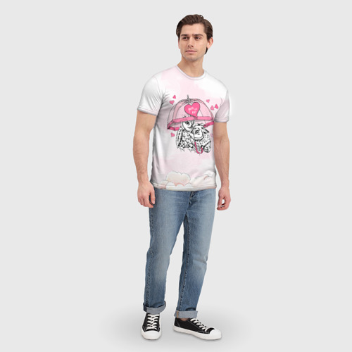 Мужская футболка 3D Влюбленные совушки, цвет 3D печать - фото 5