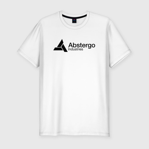 Мужская футболка приталенная из хлопка с принтом Abstergo Industries, вид спереди №1