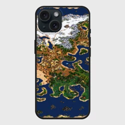 Чехол силиконовый для Apple iPhone 15 матовый Heroes 3 карта