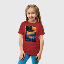 Детская футболка хлопок Байдарка на берегу реки - фото 2