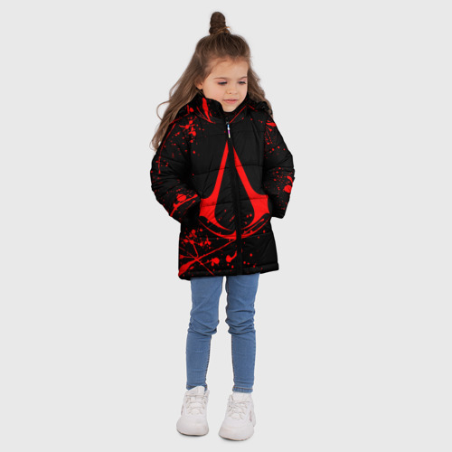 Зимняя куртка для девочек 3D Assassin`s Creed, цвет черный - фото 5