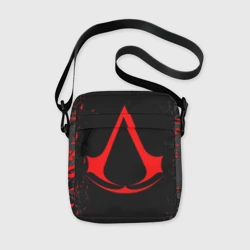 Сумка через плечо 3D Assassin`s Creed red logo