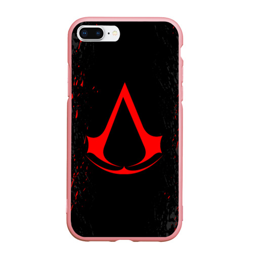 Чехол для iPhone 7Plus/8 Plus матовый Assassin`s Creed red logo, цвет баблгам