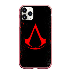 Чехол для iPhone 11 Pro Max матовый Assassin`s Creed red logo