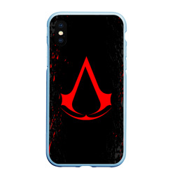 Чехол для iPhone XS Max матовый Assassin`s Creed red logo