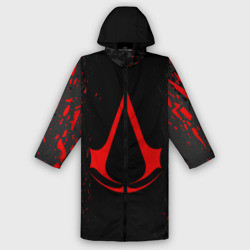 Женский дождевик 3D Assassin`s Creed red logo