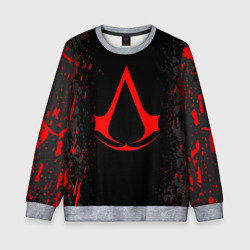 Детский свитшот 3D Assassin`s Creed red logo