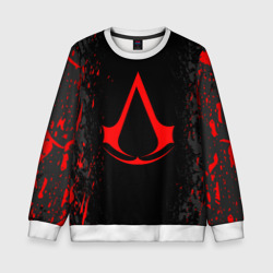 Детский свитшот 3D Assassin`s Creed red logo