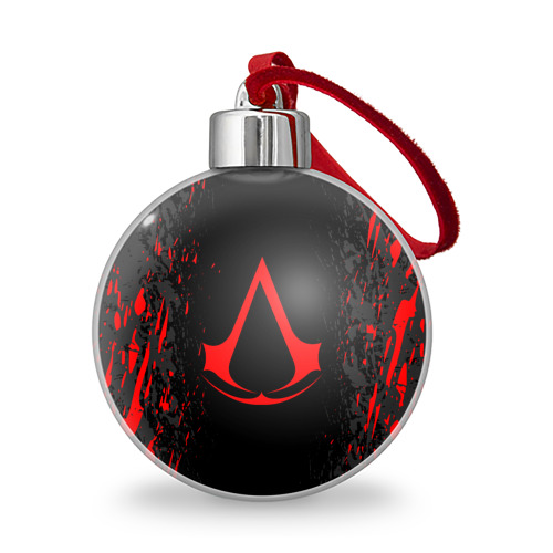 Ёлочный шар Assassin`s Creed red logo