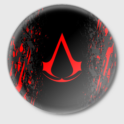 Значок Assassin`s Creed red logo, цвет белый