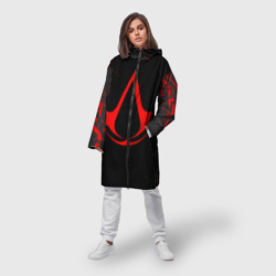 Женский дождевик 3D Assassin`s Creed red logo - фото 2