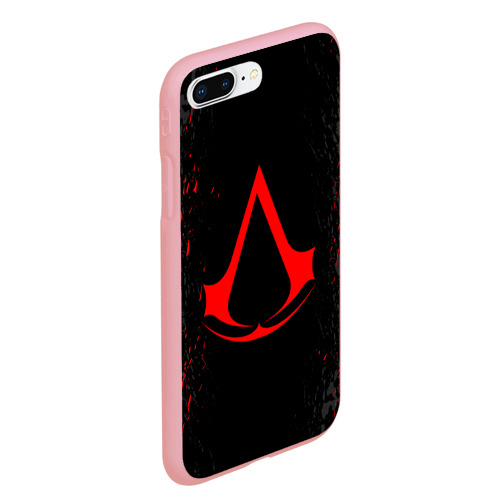 Чехол для iPhone 7Plus/8 Plus матовый Assassin`s Creed red logo, цвет баблгам - фото 3