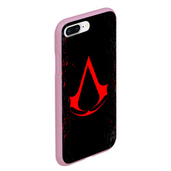 Чехол для iPhone 7Plus/8 Plus матовый Assassin`s Creed red logo - фото 2