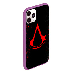 Чехол для iPhone 11 Pro Max матовый Assassin`s Creed red logo - фото 2