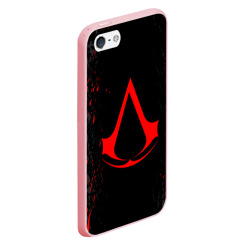 Чехол для iPhone 5/5S матовый Assassin`s Creed red logo - фото 2