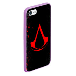 Чехол для iPhone 5/5S матовый Assassin`s Creed red logo - фото 2