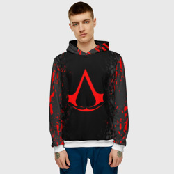 Мужская толстовка 3D Assassin`s Creed red logo - фото 2