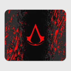 Прямоугольный коврик для мышки Assassin`s Creed red logo