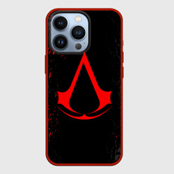 Чехол для iPhone 13 Pro Assassin`s Creed red logo