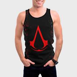 Мужская майка 3D Assassin`s Creed red logo - фото 2