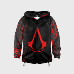 Детская ветровка 3D Assassin`s Creed red logo