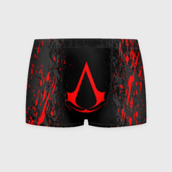 Мужские трусы 3D Assassin`s Creed red logo
