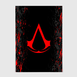 Постер Assassin`s Creed red logo