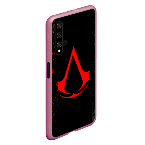 Чехол для Honor 20 Assassin`s Creed red logo, цвет малиновый - фото 3