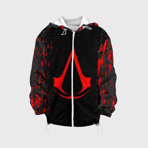 Детская куртка 3D Assassin`s Creed red logo, цвет белый