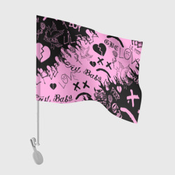 Флаг для автомобиля LIL Peep Pink tattoo Лил Пип паттерн розовый тату