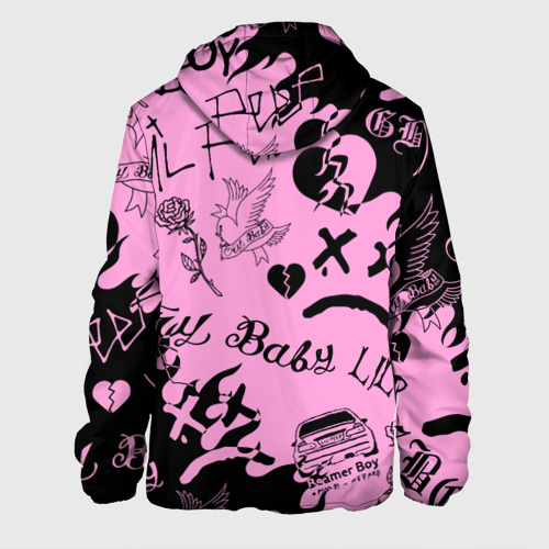 Мужская куртка 3D LIL Peep Pink tattoo Лил Пип паттерн розовый тату, цвет 3D печать - фото 2