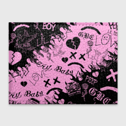 Обложка для студенческого билета LIL Peep Pink tattoo Лил Пип паттерн розовый тату