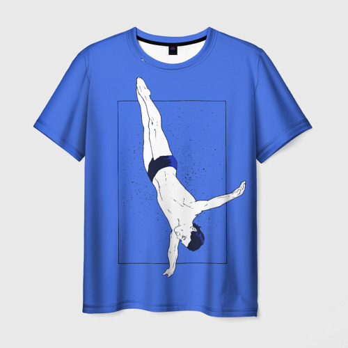 Мужская футболка 3D с принтом Dive, вид спереди #2