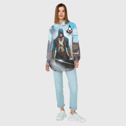 Женская рубашка oversize 3D с принтом Assasin's Creed, вид сбоку #3
