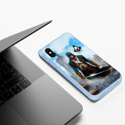 Чехол для iPhone XS Max матовый Assasin's Creed, цвет голубой - фото 5