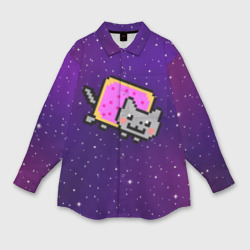 Мужская рубашка oversize 3D Nyan Cat