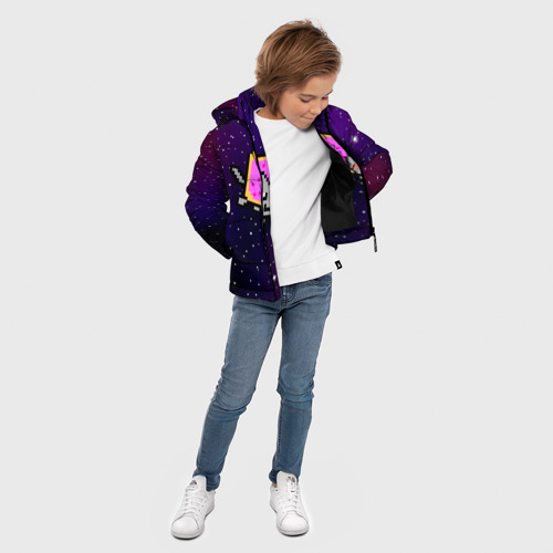 Зимняя куртка для мальчиков 3D с принтом Nyan Cat, вид сбоку #3
